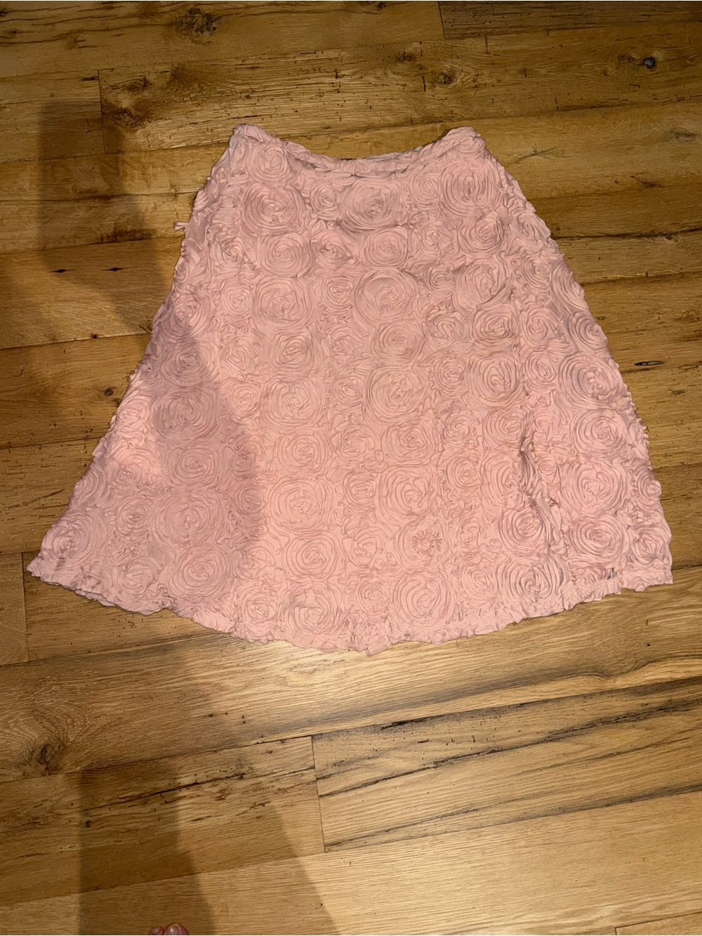 Had in Paris Anthropologie rosette skirt size L Pink Floral Rosette A-Line Skirt